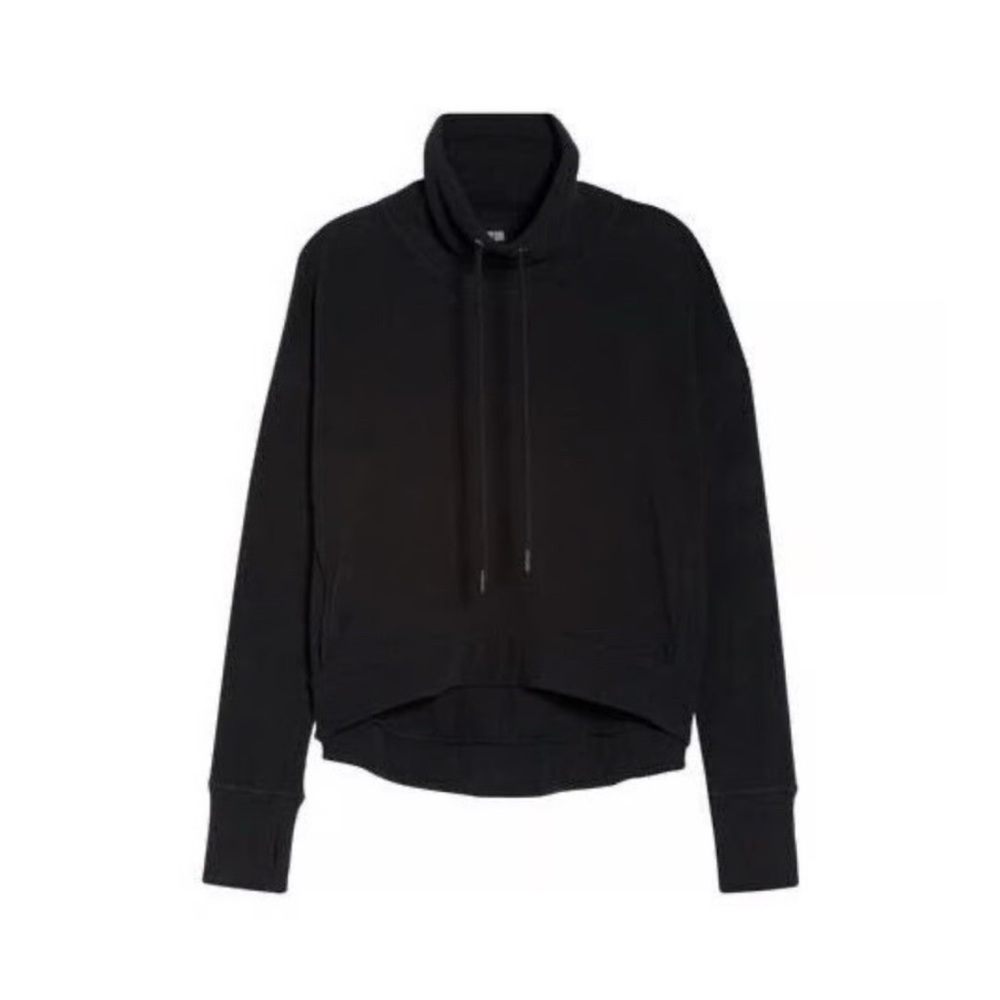 Sweaty Betty Black Funnel Neck High-Collar Fleece size medium